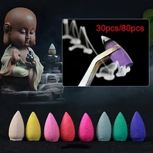 Башня, благовоние сандаловое дерево благовония обратного потока благовония нежный аромат конусов форма лаванды буддийский Рабочий стол зеленый чай помощь для сна