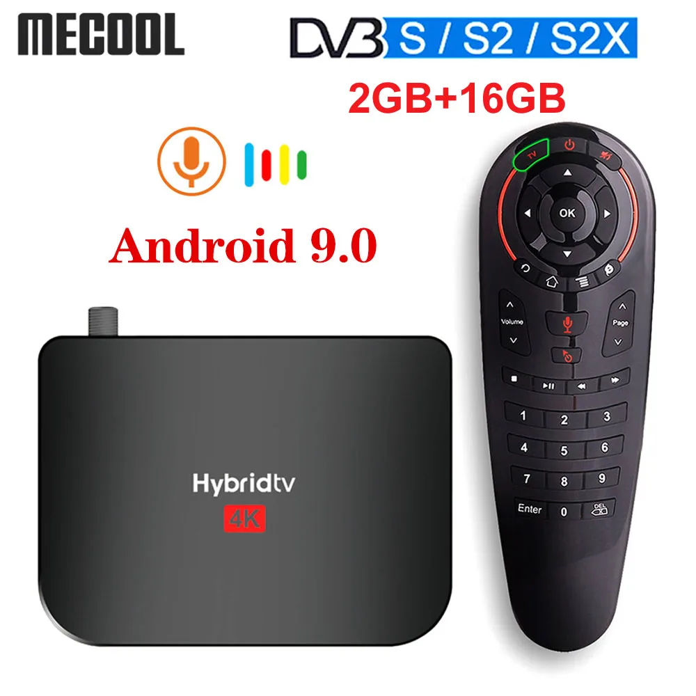 Mecool M8S PLUS S2 Hybridtv Box Android9.0 DVB спутниковая ТВ приставка Amlogic S905X2 2 Гб 16 1080p 4K 60fps