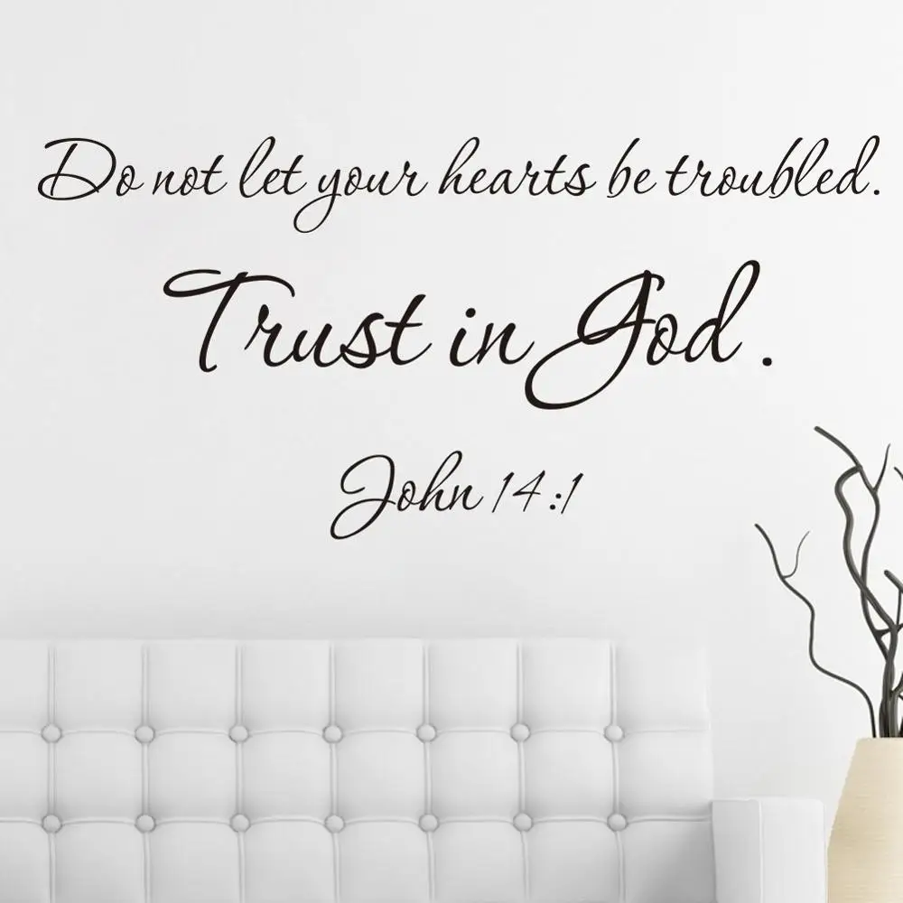 The World truth bible quote trust is god removable vinyl home decals Wall stickers christian family bless pray words mural hot