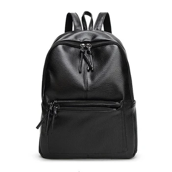 

New Travel Korean Women Female Rucksack Leisure Student School Bag Soft PU Leather Women Bag