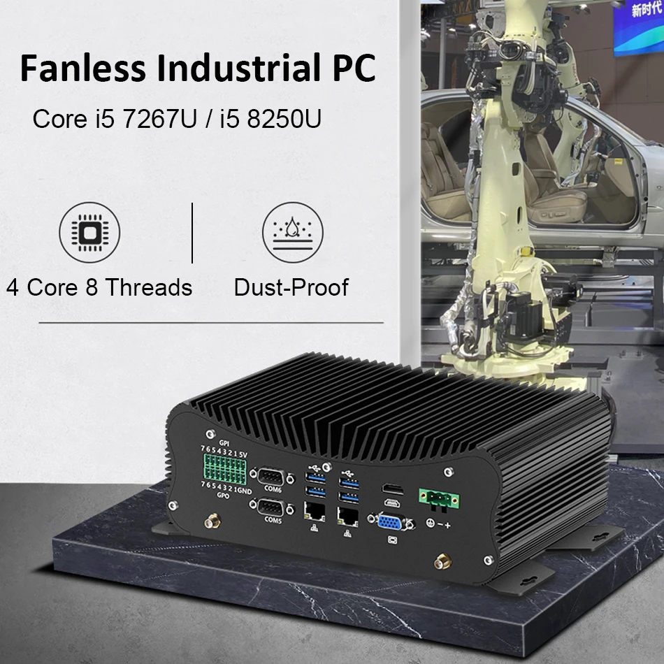 Мини ПК Intel Core i7 10510U 6 * DB9 RS232/422/485 промышленный 2 гигабитный Ethernet WiFi Bluetooth 6USB LPT PS/2 HDMI