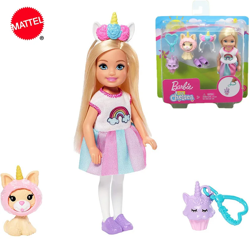 Mattel Барби клуба Челси кукла-Единорог Костюм 6-дюймовый блондинка аксессуары