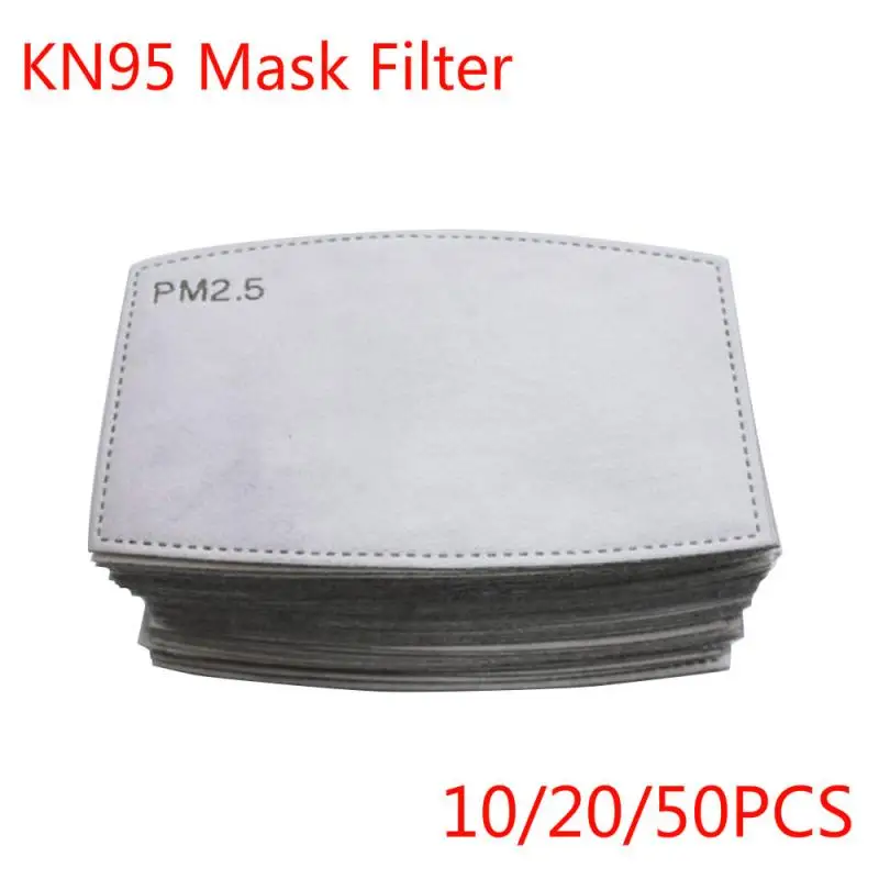 

10/20/50 PCS 5 Layers PM2.5 Filter Paper Activated Carbon Adult Anti Haze Mouth Mask Anti Dust Air Face Replaceable Filter