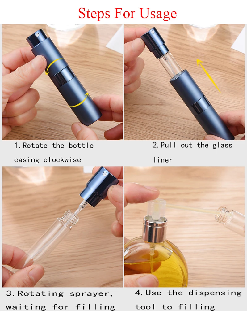 8ml10ml15ml металлическая алюминиевая бутылка для духов косметическая с распылителем