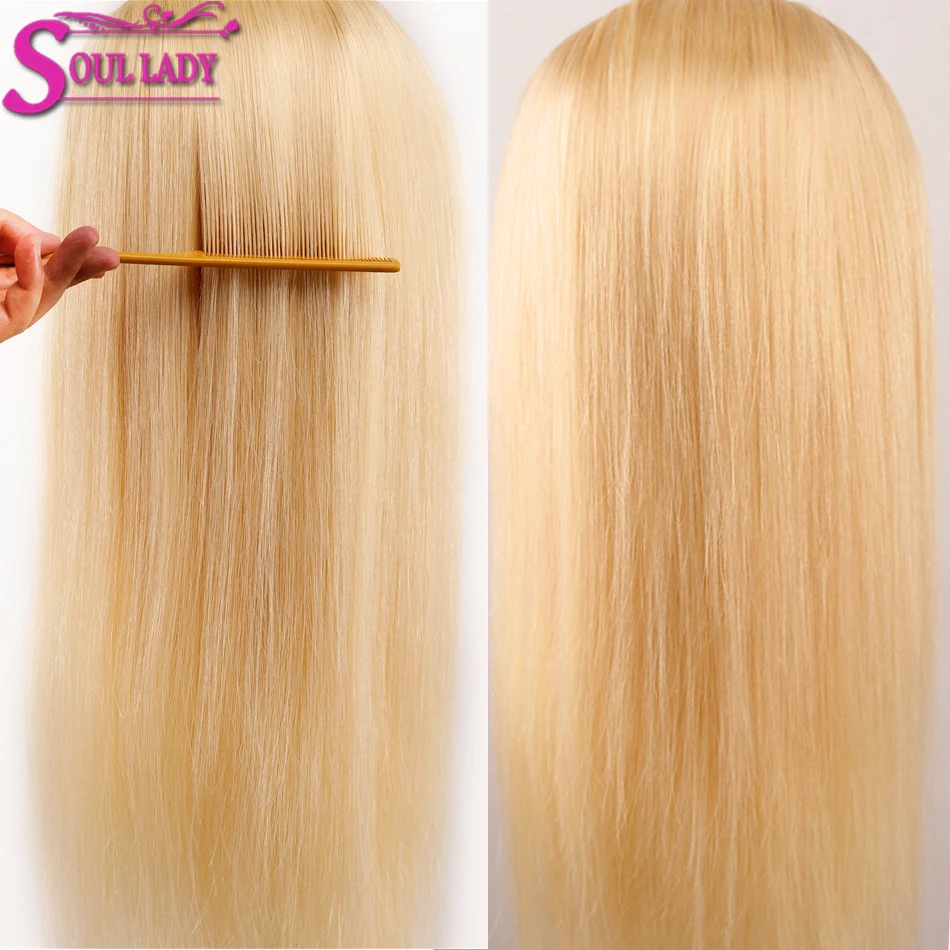 Soul Lady Platinum Blonde Glueless 13*4 фронтальный парик 613 фронтальный парик Remy бразильские Прямые 613 человеческие волосы парики 180% Плотность