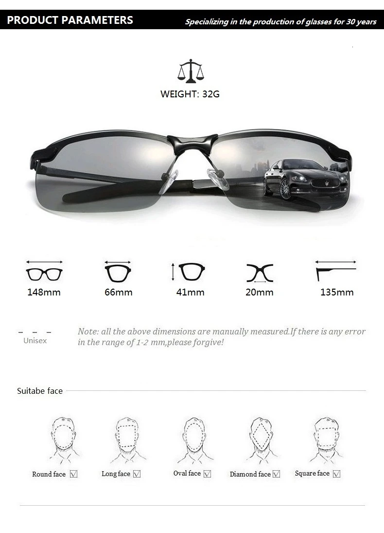 Фотохромные солнцезащитные очки мужские поляризованные очки Хамелеон для вождения мужские Меняющие цвет солнцезащитные очки день ночное видение водительские очки
