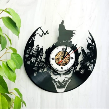 

The jocker Vinyl Wall Clock Living dining Room Home Decor Modern Minimalist Wall Clock Slient Movement Quartz Best Gift