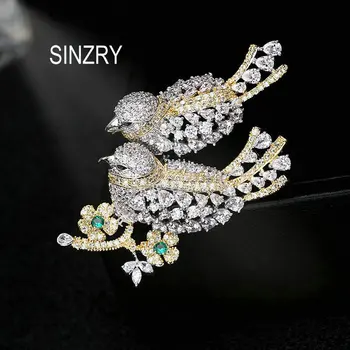 

SINZRY new cubic zircon shinning bird winter brooches pin personality trendy jewelry