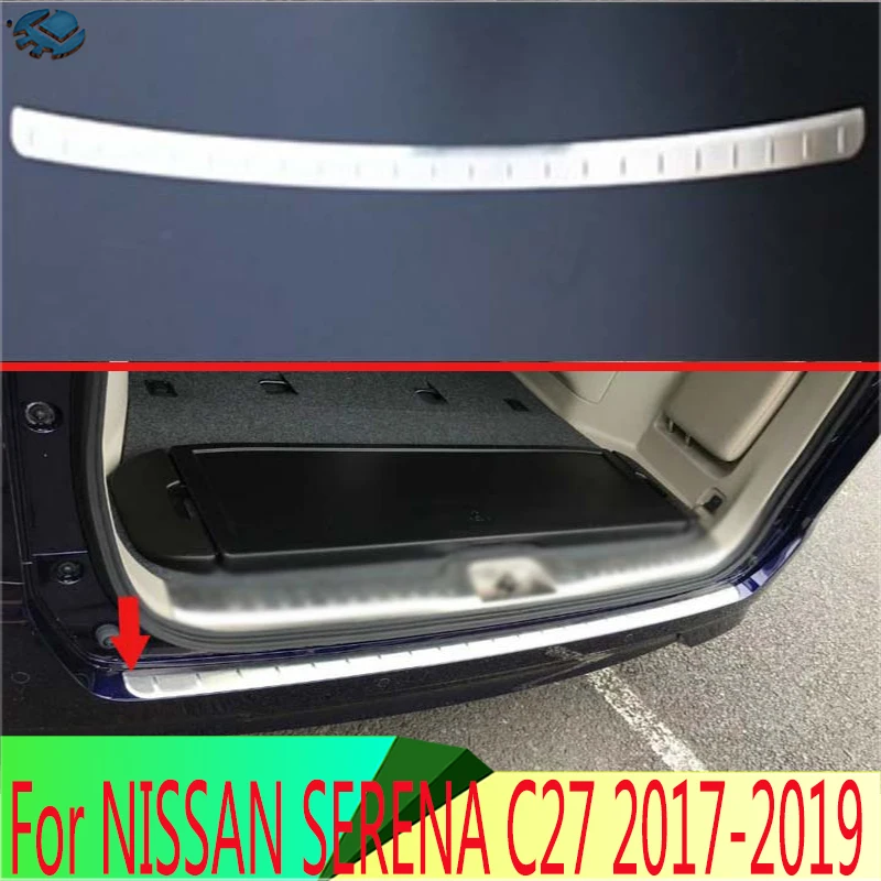 

For NISSAN SERENA C27 2017 2018 2019 Stainless steel rear bumper protection window sill outside trunks decorative plate pedal