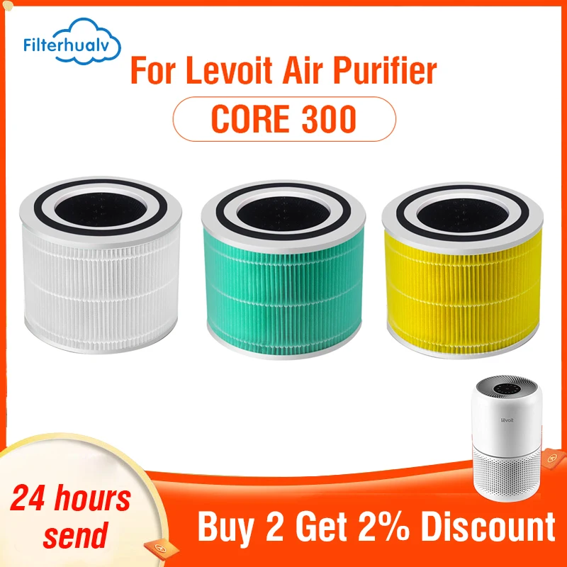 Filterhualv Levoit Hepa Filter for Levoit Air Purifier Core 300 Activated Carbon Filter for Levoit Core 300 Hepa Filter Levoit