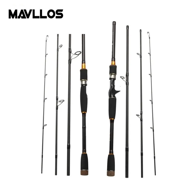 Mavllos портативная карбоновая удочка 2,1 М 2,4 М 2,7 м вес приманки 10-25 г 4 секции 12-25LB спиннинговая удочка для соленой воды