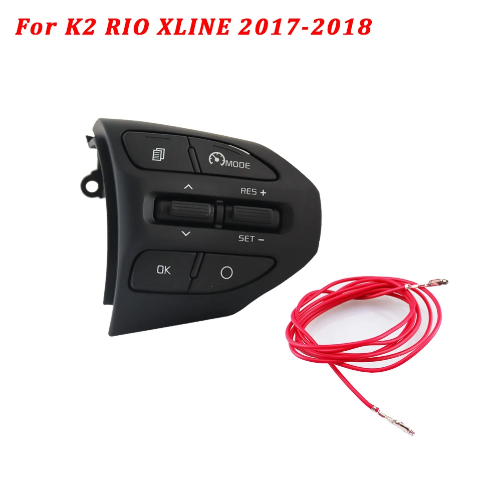 Круиз-контроль кнопки на рулевом колесе для KIA K2 RIO X LING RIO 4 Bluetooth переключатель громкости телефона автозапчасти - Цвет: K2-A Red C