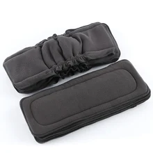 Simfamily – Couches réutilisables pour bébé, bambou, charbon de bois, tissu couche culotte, tapis, changement, doublure, 4 couches, lot de 10 pièces, insertion en gros