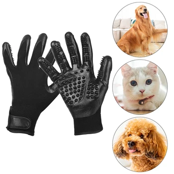 

1 Pair Grooming Glove For Cats Soft Rubber Pet Hair Remover Dog Horse Cat Shedding Bathing Massage Brush Clean Comb For Animals