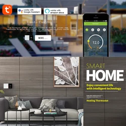 Tuya – Thermostat WiFi intelligent Programmable via application, régulateur de température pour chaudière à gaz/eau/chauffage électrique, compatible avec Google home 