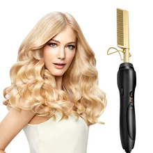 450 °F Горячая расческа высокотемпературная Керамическая расческа-пресс с двойным напряжением греющая расческа выпрямляющая Плойка для завивки латунные зубья для укладки волос