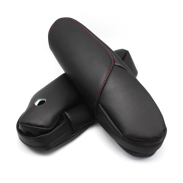 For Honda CRV 2007 2008 2009 Microfiber Leather Driver / Passenger Side Seat Armrest Handle Decor Cover Protection Trim black with red pair