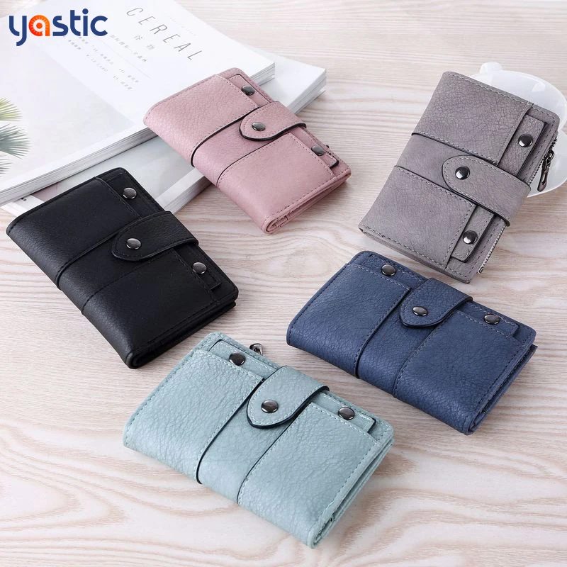 

Women Wallet Simple Retro Rivets Short Wallet Coin Purse Card Holders Handbag for Girls Purse Small Wallet Ladies Bolsa Feminina
