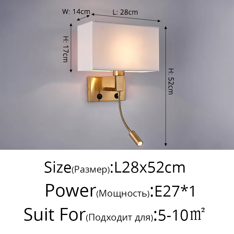 Post-modern Wall Lamp Gold Black Classic Bedside Bedroom with USB interface Power switch Corridor Home Decor Interior Lighting art deco wall lights Wall Lamps