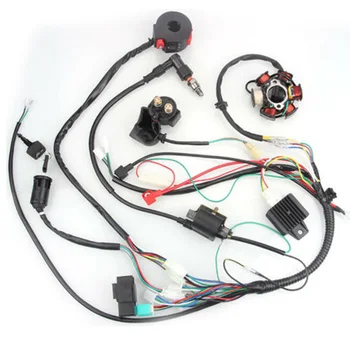 

6 Coil Pole Ignition Mini ATV Complete Assembly Wiring Wiring Harness CDI For 50cc 70cc 90cc 110cc 125cc Electric Start Quads