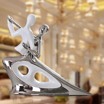 

Simple Luxury Couple Dancing Ceramic Ornaments Home Livingroom Furnishing Crafts TV Cabinet Office Desktop Figurines Decoration