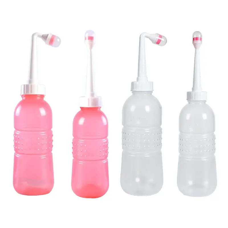 

600ml Portable Travel Handheld Bidet Sprayer Personal Private Butt Cleaner Hygiene Washer Bottle Enema Douche with Nozzle Cap