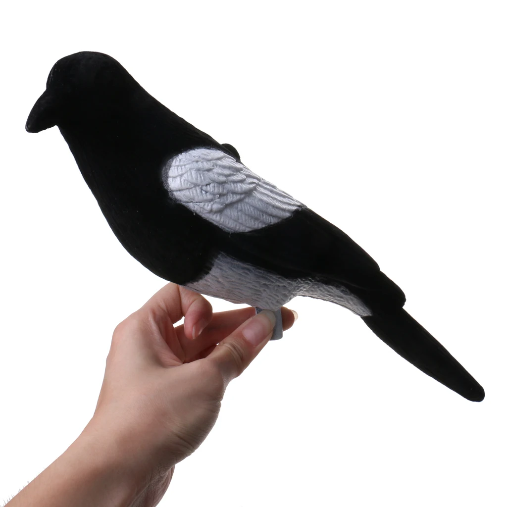 

Plastic Flocked Magpie Decoy Bait Shooting Trap Decoying Hunting Decoy Bird