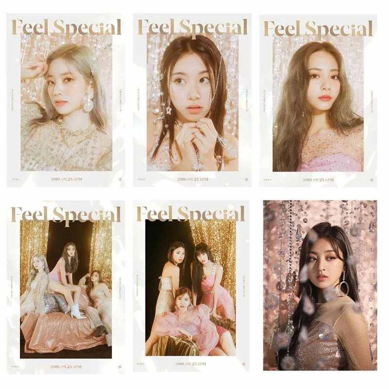 14 шт./компл. K-pop дважды мини-альбом "Feel Special" серии на заказ наклейки для карточек модные хрустальные липкие фотокарты наклейки для автобусных карточек