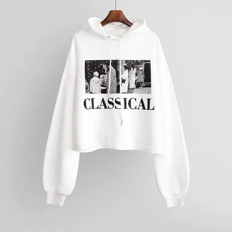 

Pullovers Short Hoodie Sweatshirt Women Anime 2020 Autumn Winter Japanese Fashion Loose Comfortable Top Hooded Jacket