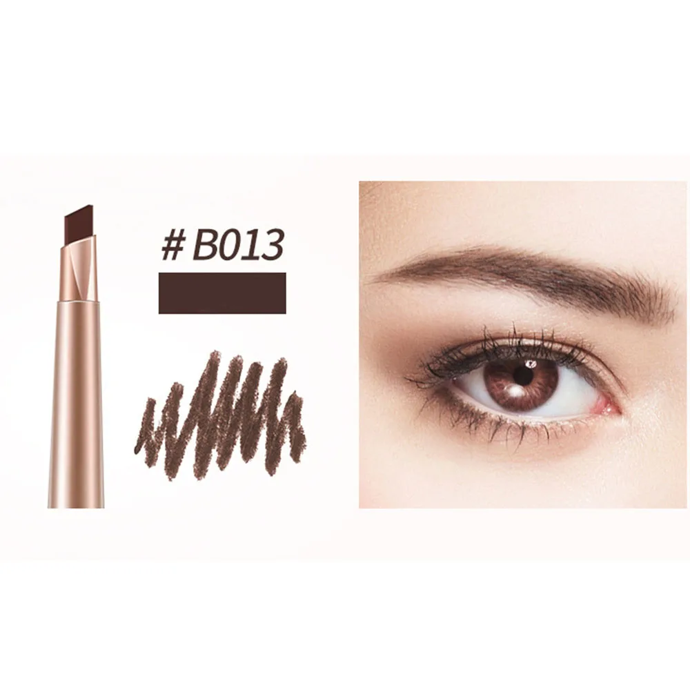 dark brown 3 цвета карандаш для бровей натуральный водонепроницаемый Вращающийся, автоматический карандаш для глаз карандаш для бровей с косметические кисти для макияжа инструмент - Цвет: dark brown