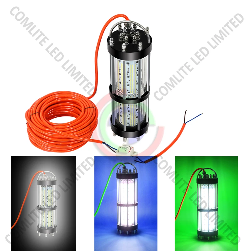 800W 5-15M cable 12VDC Green night fishing LED Fishing Lure for Ocean Boat Fishing