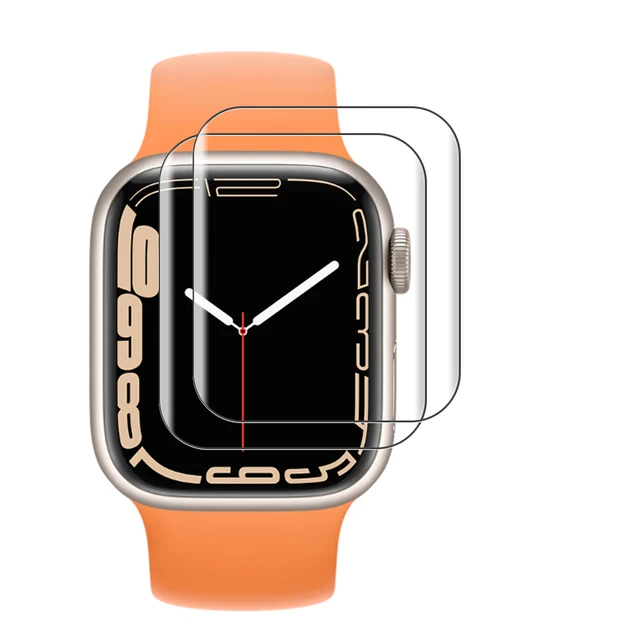 Screen Protector for Apple Watch Series 7 41mm 45mm,TPU HD Transparent,Anti-Scratch, Bubble-free, Watch Accessories 2 piece