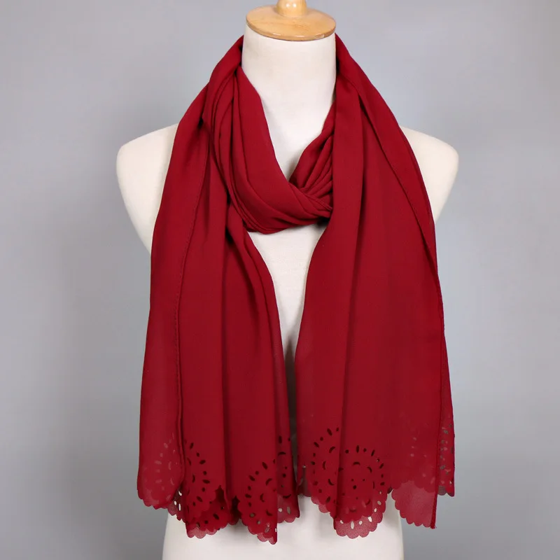 

Thick Premium Chiffon Hijabs Scarves Ramadan Muslim Headwear Headwraps Islamic Soft Scarves Solid Headscarf