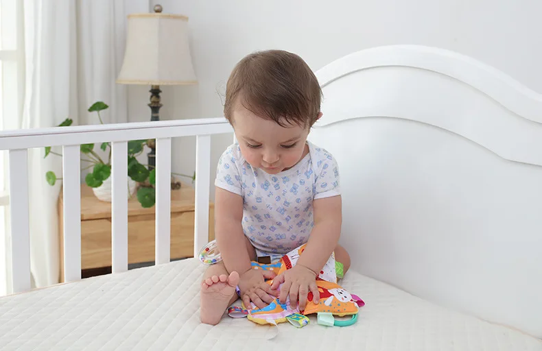 Милые разноцветные многоцелевые этикетки, игрушки-полотенце с бумажной зубной лентой, кольцо, детские удобные плюшевые игрушки для малышей с животными и растениями