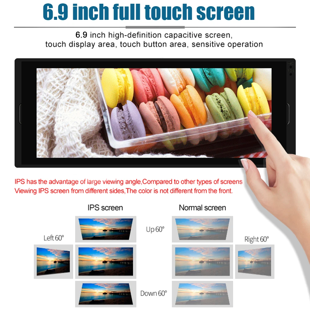 Hikity Android 1din Car Radio 6.9 Inch Multimedia MP5 Player Universal GPS Navigation Wifi 1 DIN Headunit Autoradio Audio Stereo
