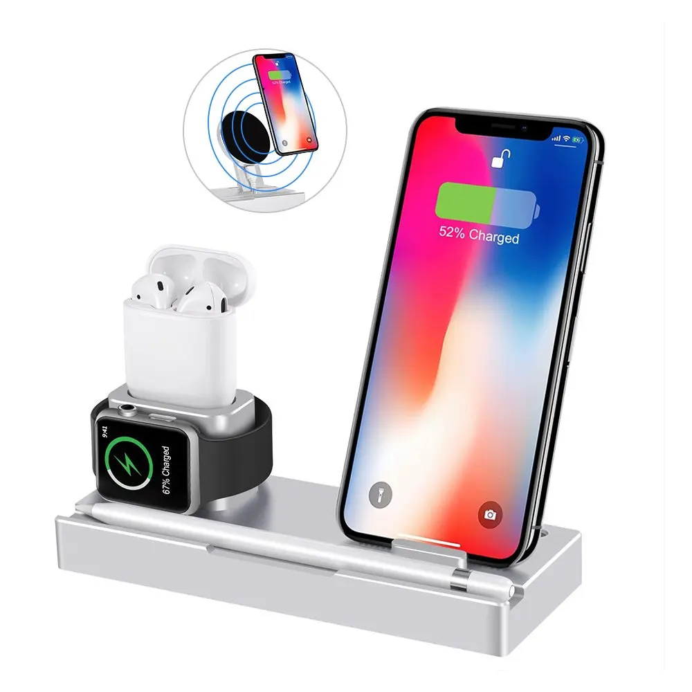 

iCozzier [6 in 1] Aluminum Charging Dock Stand, Charger Stand, Charging Station, Cell Phone Stand,Wireless Charger, Dock Station