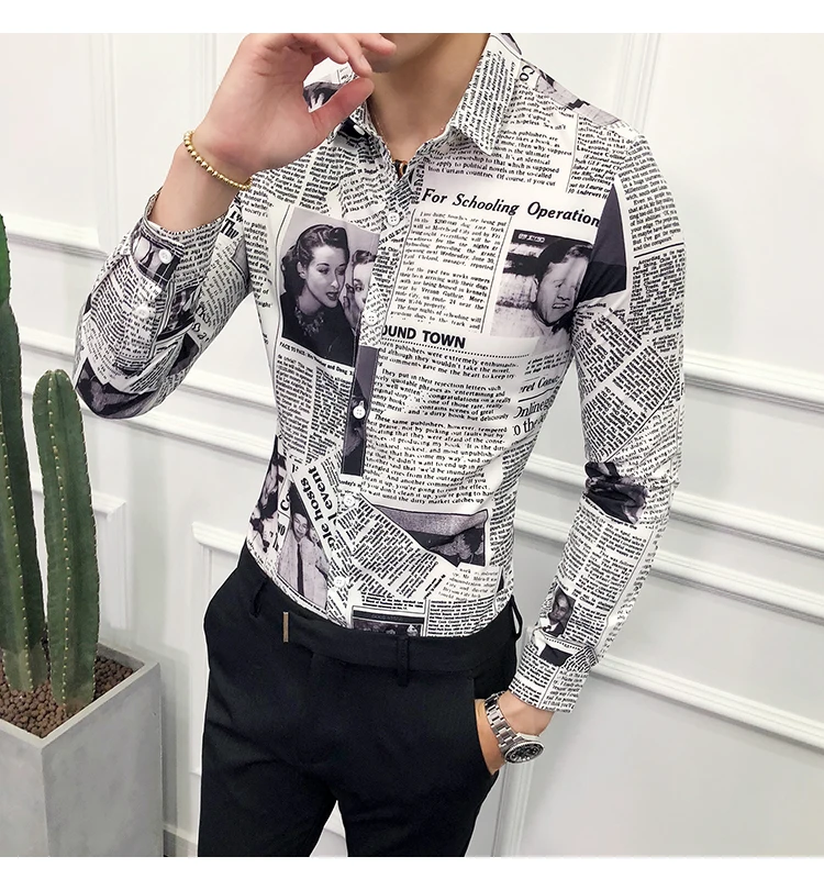 Роскошная мужская рубашка с принтом, модная Клубная одежда, Мужская Дизайнерская брендовая рубашка с цветочным принтом, тонкая рубашка с длинным рукавом, рубашки в стиле барокко, тонкие вечерние рубашки