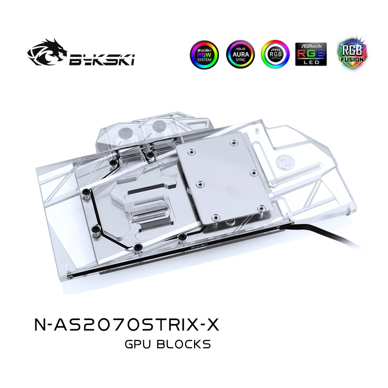 Bykski Water Block Use For Asus Rog Strix Rtx70 O8g Strix Rtx60 O6g Gaming Full Cover Copper Radiator Block Rgb Light Fans Cooling Aliexpress