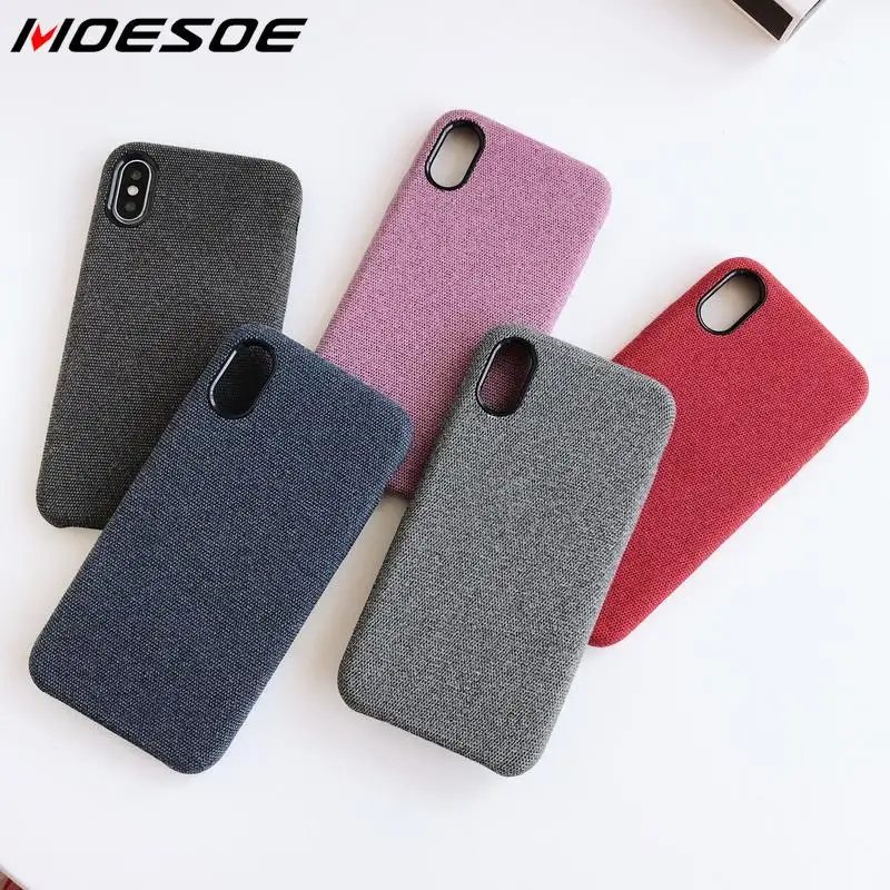 MOESOE Phone Cases For iPhone XS Max XR X 8 7 6s 6 Plus Cloth Wrap Plastic Matte Hard Case Cover Apple |