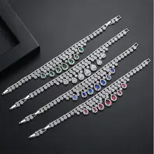 Роскошный Cz AAA кубический цирконий проложить настройки кисточкой браслет для женщин