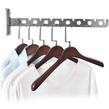

6 /8 Hole Wall Hanger Clothes Drying Rack With Screw tainless Steel Folding Space Saving Clothes Hangers