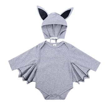 

Infant baby halloween Long Sleeve Cartoon batwing with hat rompers costumes Hallowmas Jumpsuit Romper Outfits
