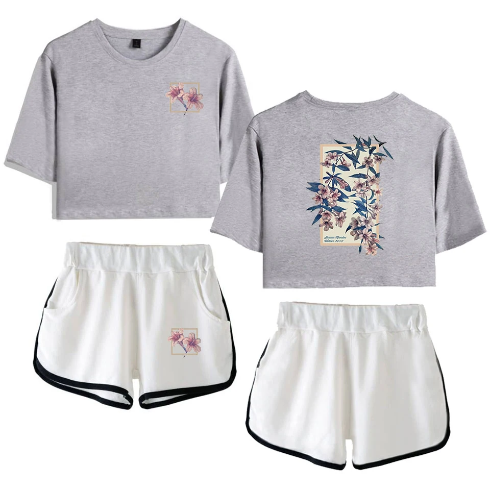 

Shawn Mendes print Two Pieces T-shirt Short Pants Sets cool Street Basic Fashion comfortable Popular Hip Hop casual Women Summer