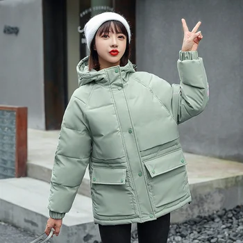 

ISENMAL Women Winter Jacket Coat Hooded Cotton Padded Jacket Outwear Female Mid Long Parka Womens Wadded jaqueta feminina