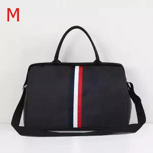 Женская сумка для путешествий на ночь и выходные, женская сумка в полоску, большая дорожная сумка, светильник для багажа, мужские складные сумки для путешествий - Цвет: Black4 M