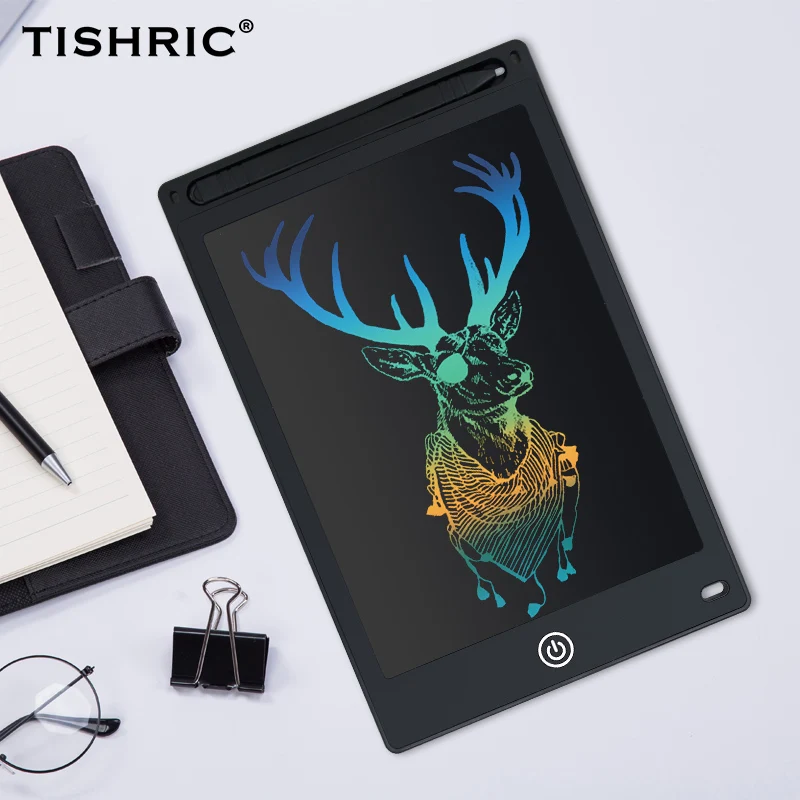 TISHRIC 8,5 дюймов ЖК-дисплей для рукописного ввода на планшете коврик головоломка образовательный цифровой планшет с стилусом графический Рисунок планшет дети - Цвет: Color screen-Black