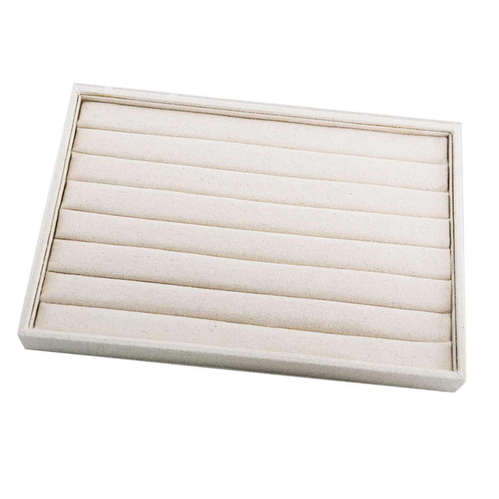 Linen Jewelry Trays Stackable Jewelry Organizer Trays for Showcasing Storing Earrings Bracelets Necklaces Rings Jewelry Display