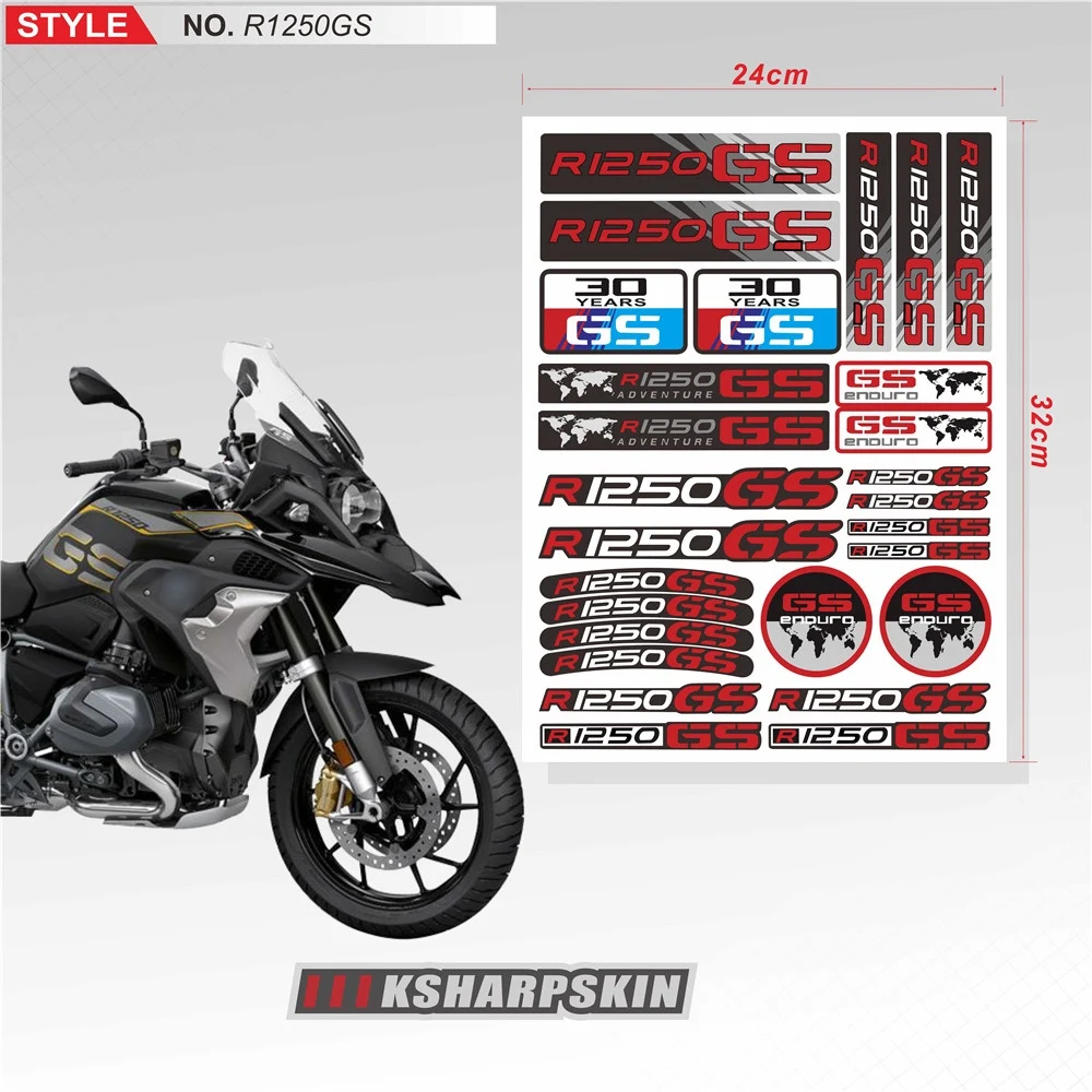 

Motorcycle Racing Tail Box Beak Fender Decal Shock Absorber Decals Reflective Waterproof Sticker For BMW R1250GS r1250gs Sign