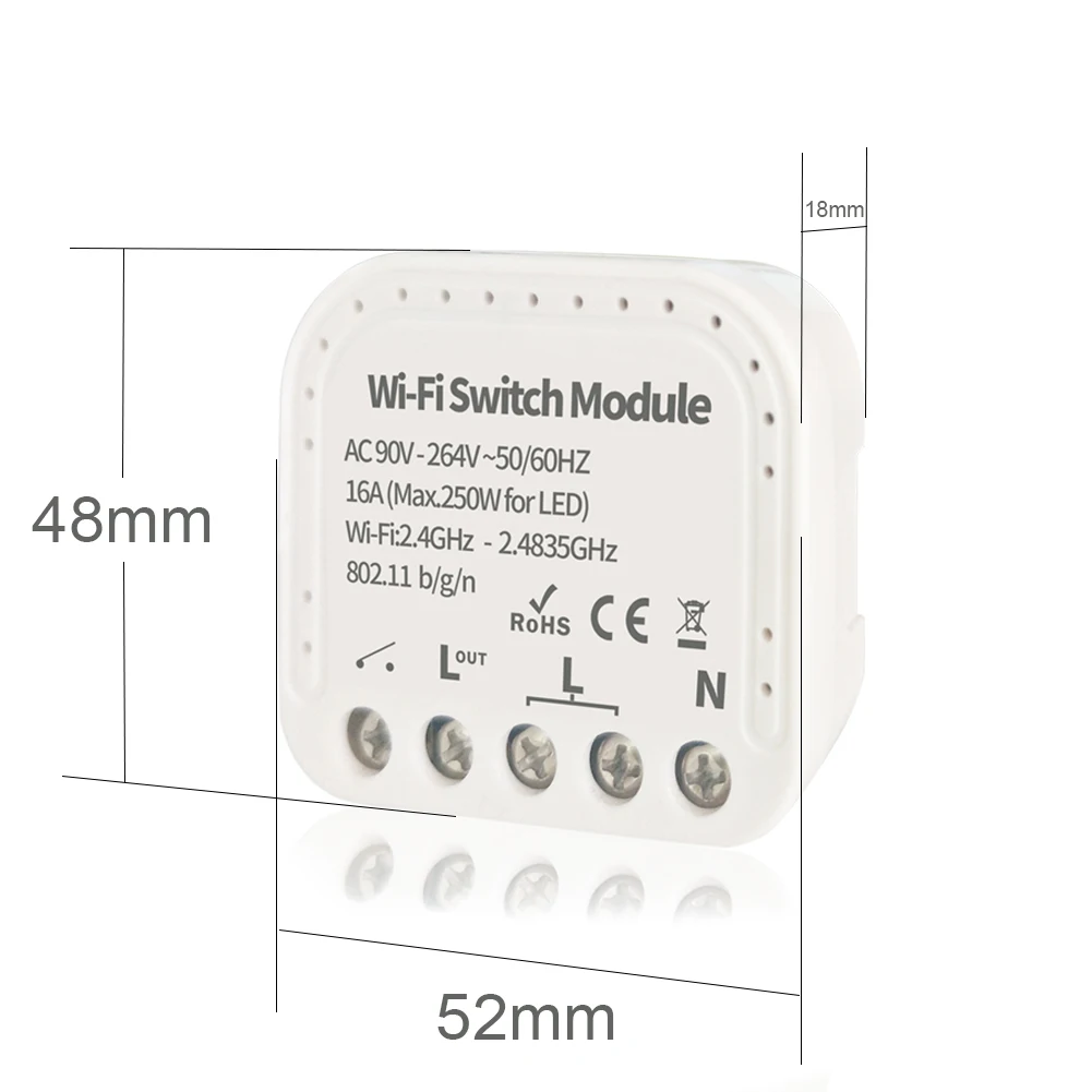 Смарт-коммутатор eWelink Wfi, управление через приложение, модуль WiFi, 16A, 90-240 В, поддержка внешнего переключателя, работает с Alexa Google Home, 2-10 шт