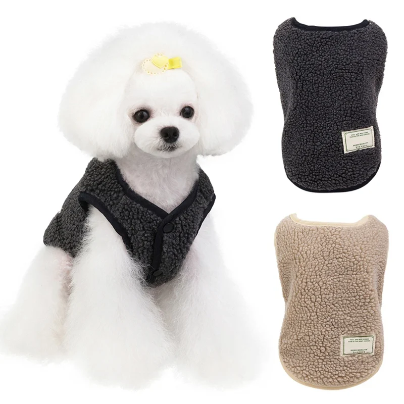 

Pet Dog Clothes Winter Jackets Suit Warm Fleece Vest Velet Small Dog Double-sided Waistcoat Coat Clothing Coats New Supplies